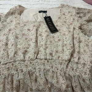 Mikarose Beige Floral Blouse